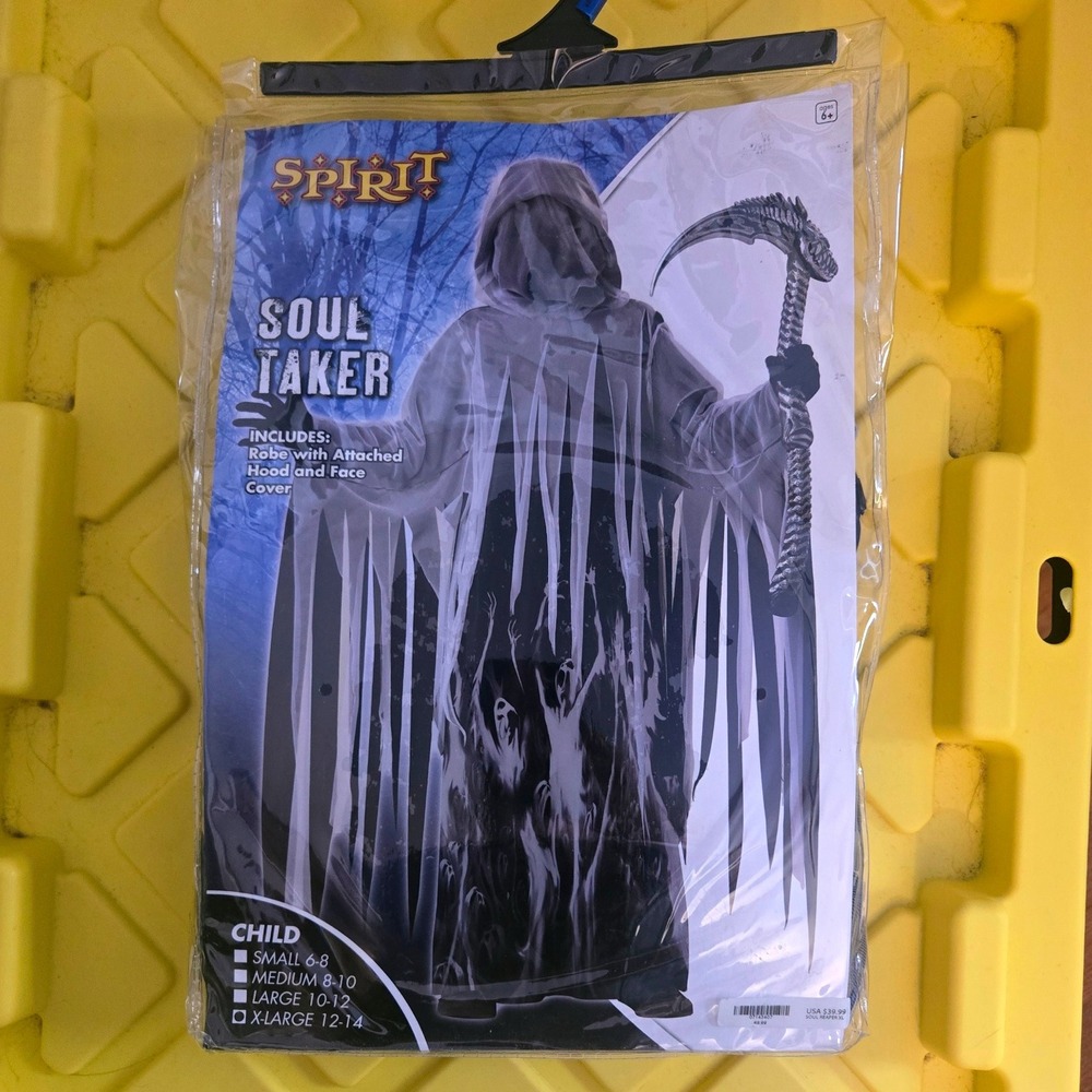 Spirit Halloween Soul Taker Costume Child Extra Large XL‎ 12-14 Hooded Robe